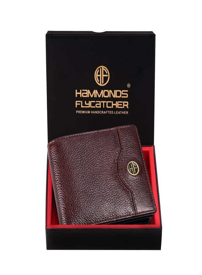 HAMMONDS FLYCATCHER RFID Protected Bi-Fold Wallet for Men Leather Original, Mens Wallet, Leather Wallets for Men, Stylish Purse with 6 Card Slots, 1 ID Slots, Coin Pocket, Mens Gift - Brown - Image 1